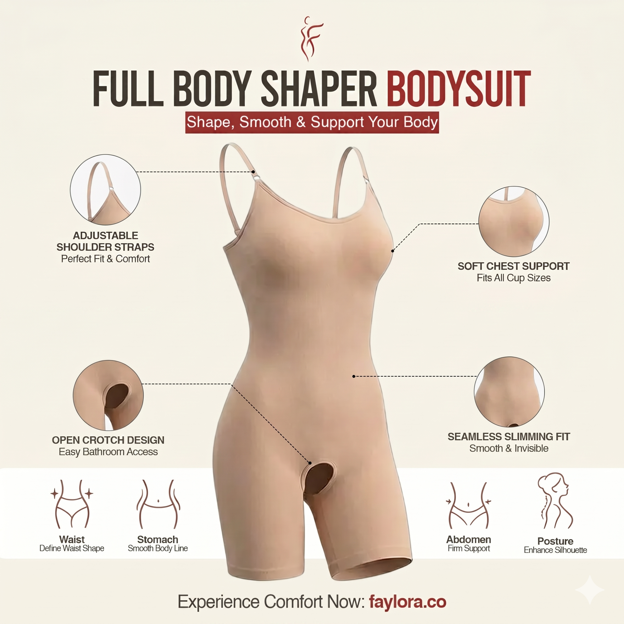 Sculpt 360° Bodysuit – Open Crotch Shaper
