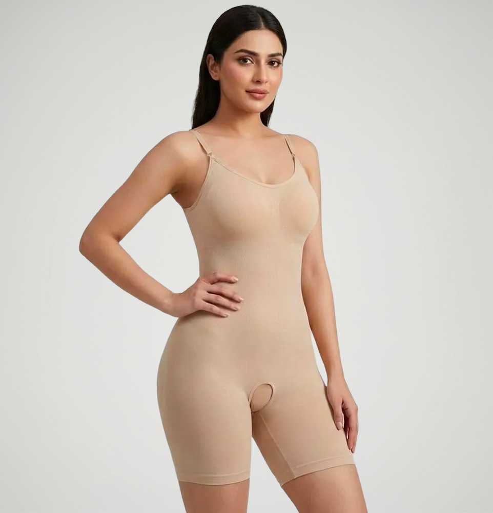 Waist Trainer Full Body Shapers Bodysuit Open Crotch Body Shaper